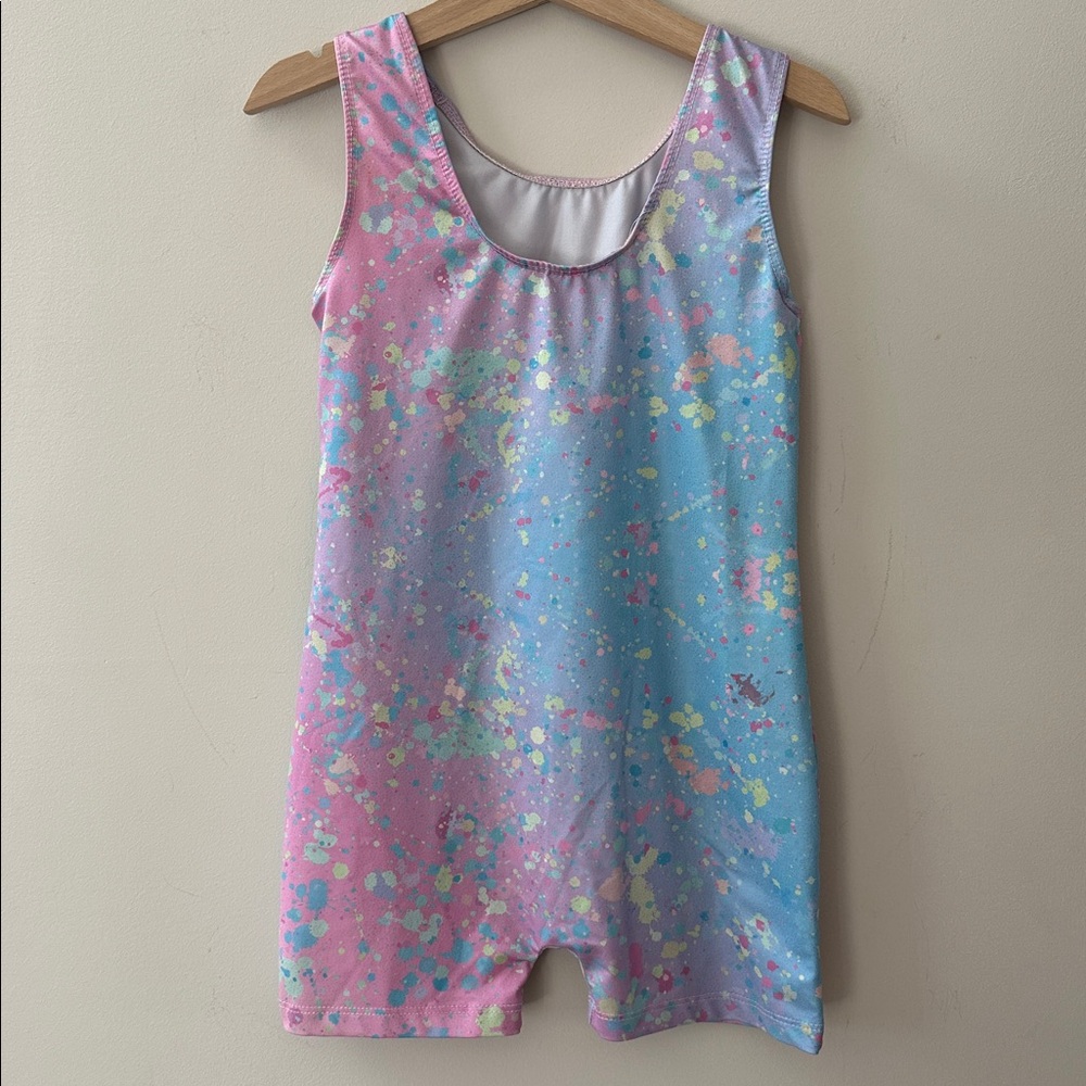 Domusgo One Piece Gymnastic Graffeti Leotard Unitard Girls Size 5-6 - Picture 5 of 11